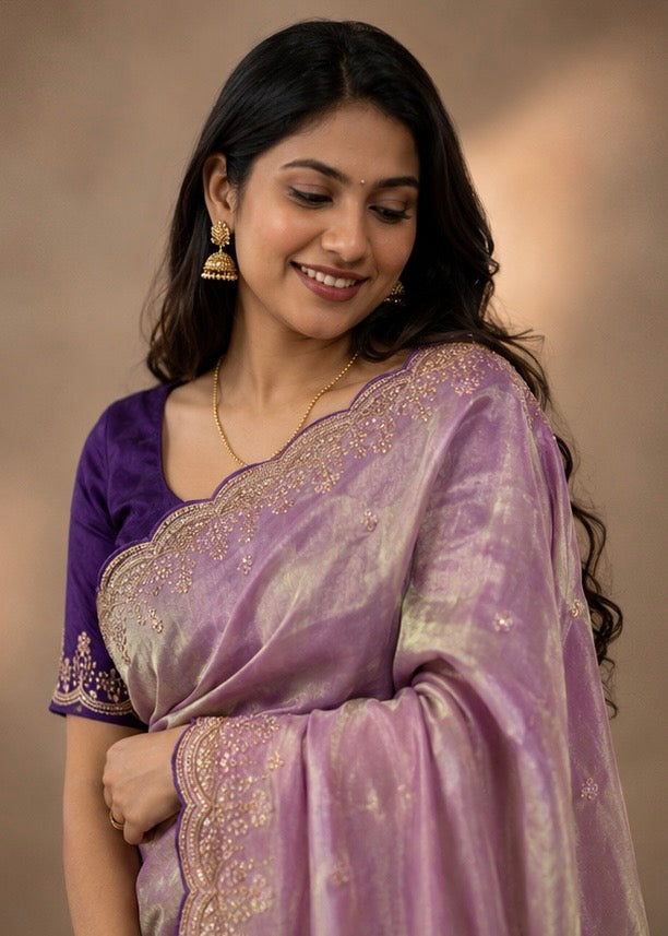 Fendy Sattin Sequence Work Saree