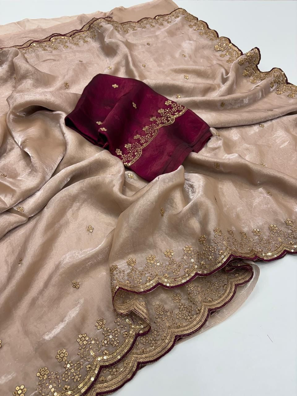 Fendy Sattin Sequence Work Saree