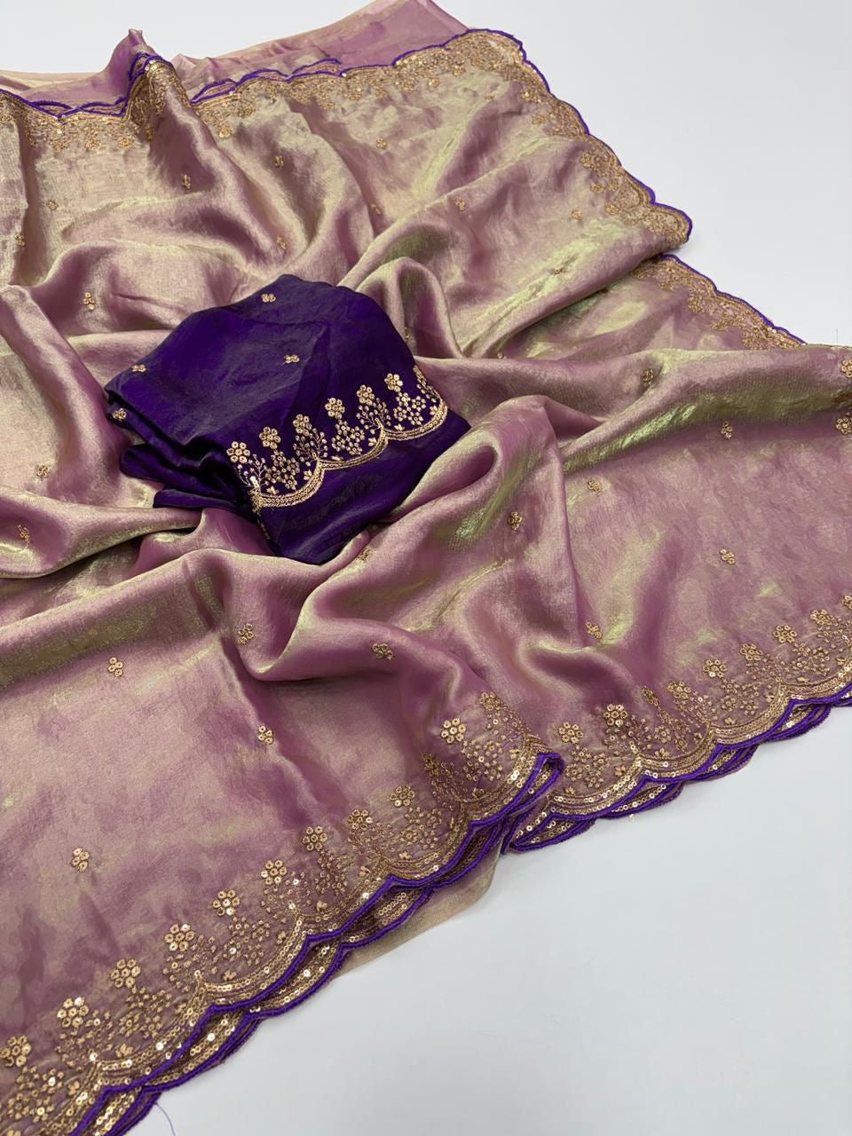 Fendy Sattin Sequence Work Saree