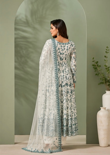 Flowery Embroidered anarkali set