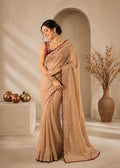 Star Georgette Sequence Rose Gold Saree